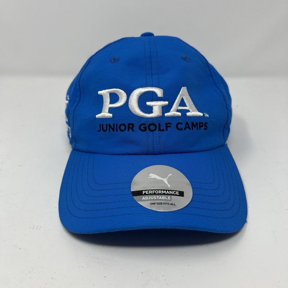 Puma PGA Junior Golf Camps Hat Cap Strap Back Youth One Size Blue DryCELL NWT
